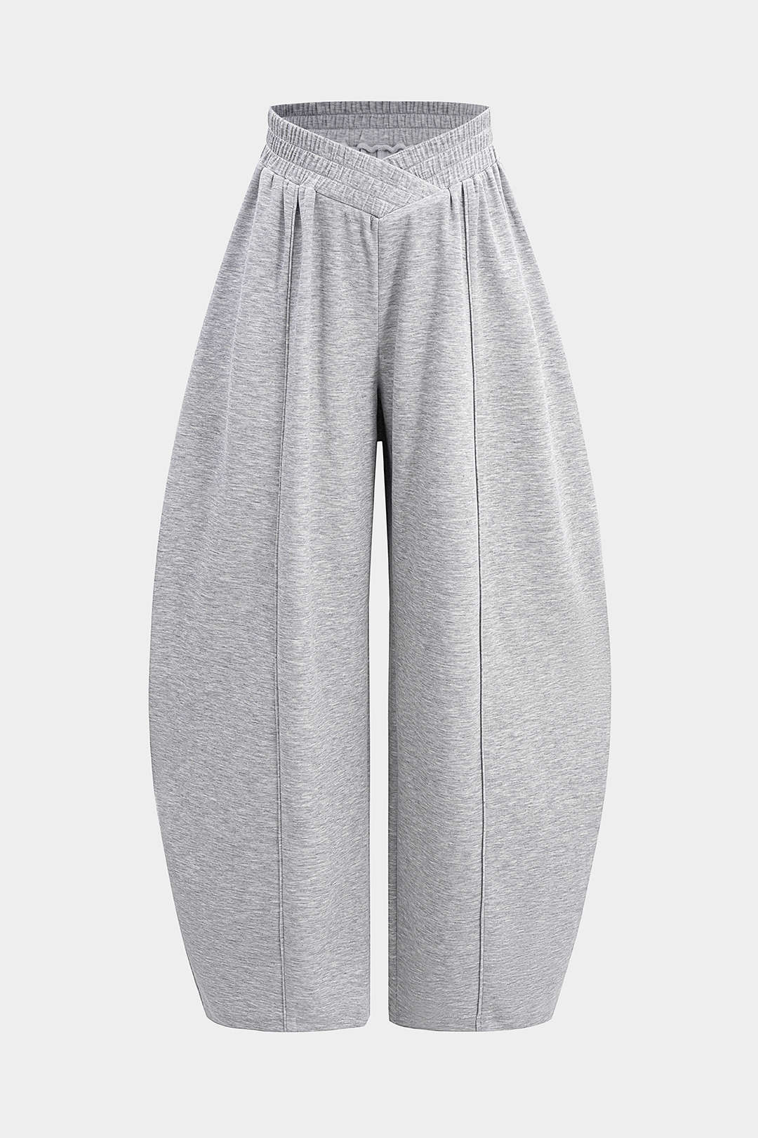 Crossed Shirred Waist Barrel Pants - Flockneti