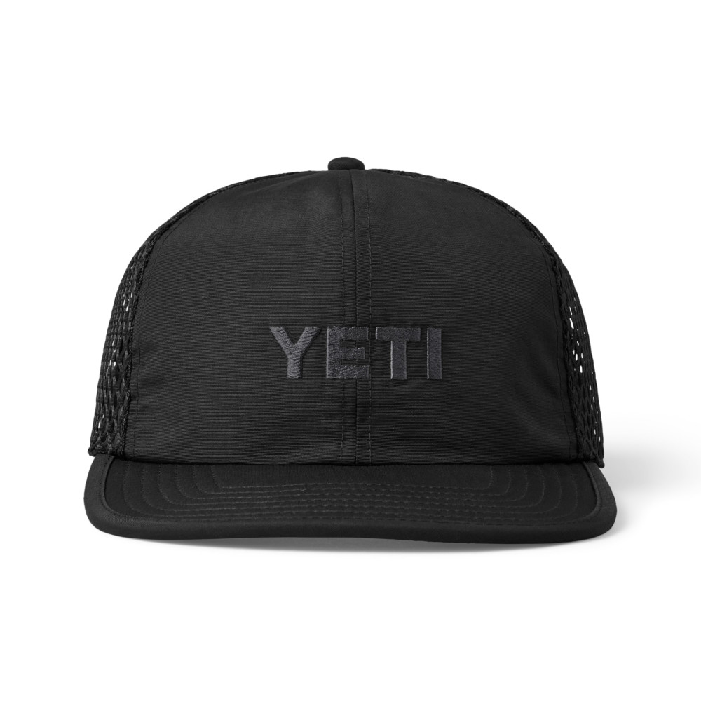 Yeti Logo Performance Black Nylon Hat - Flockneti