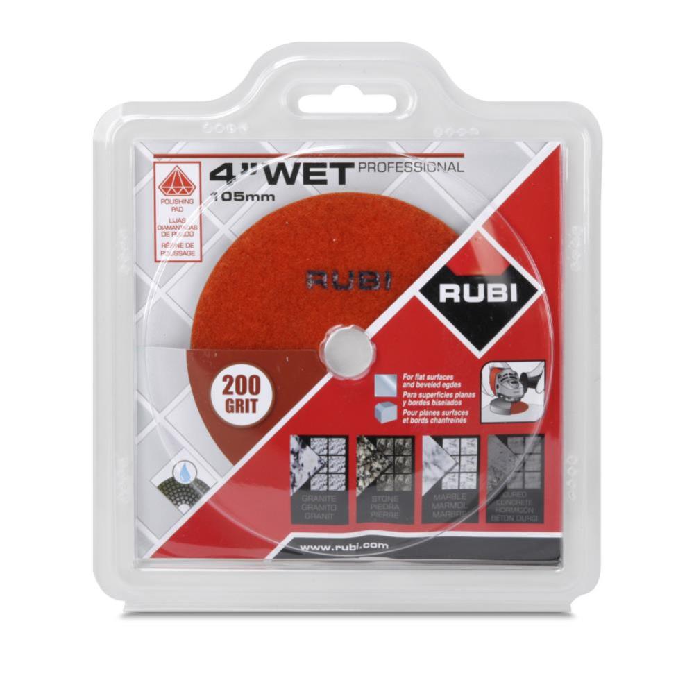 Rubi Tools Resin Wet Polishing Pad 200 Grit 4 In. - Flockneti
