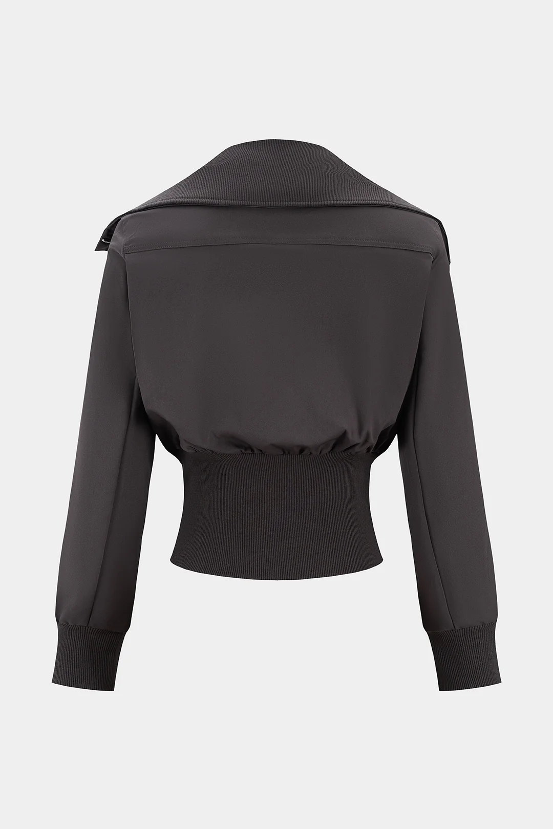 Zipper Pocket Waist-Cinching Cropped Jacket - Flockneti