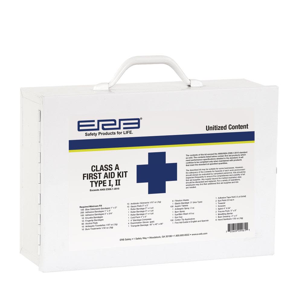 ERB Class A Metal Case Unitized First Aid Kit Type I II and III - Flockneti
