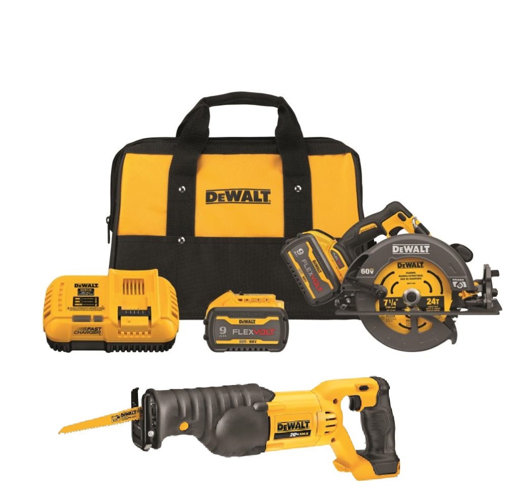 DEWALT FLEXV 60V MAX 7 1/4″ Circular Saw & 20V Max Reciprocating Saw Kit Bundle - Flockneti