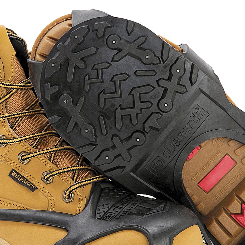 Due North Heavy Duty Industrial Over Shoe Slip Resistant Traction Footwear with Grip Carbide Spikes Integral Retention Strap Medium - Flockneti