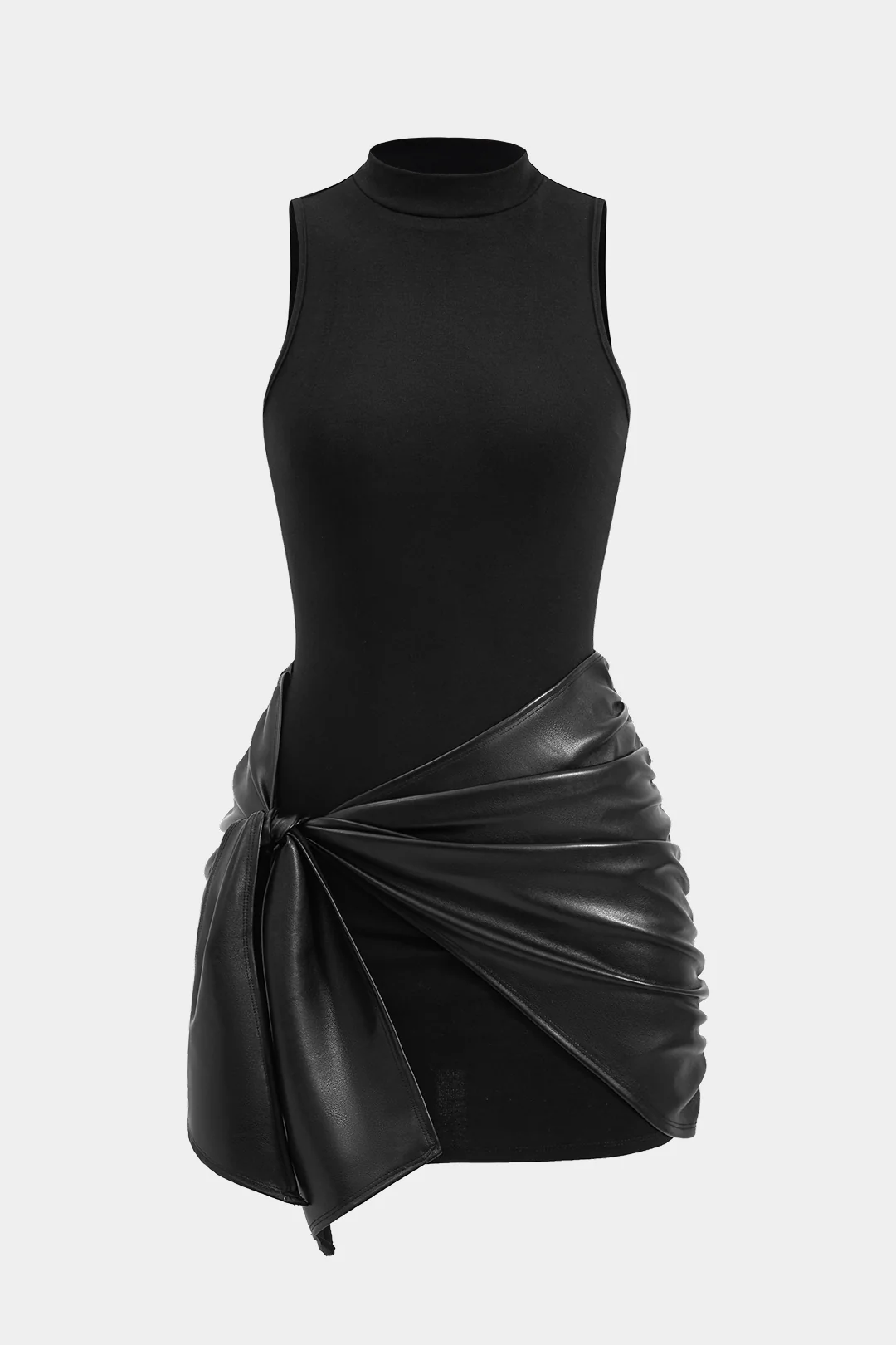 Tie Front Sleeveless Mini Dress - Flockneti