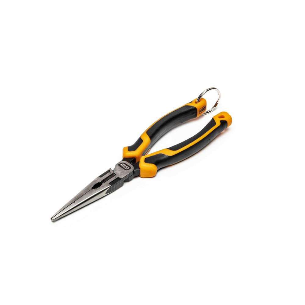 GEARWRENCH Pitbull Long Nose Pliers 8″ Tether Ready Dual Material - Flockneti