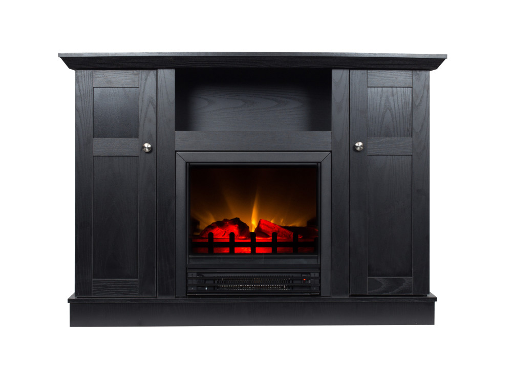 Hearthpro 42.5″ Wall/Corner Media Fireplace in Black - Flockneti