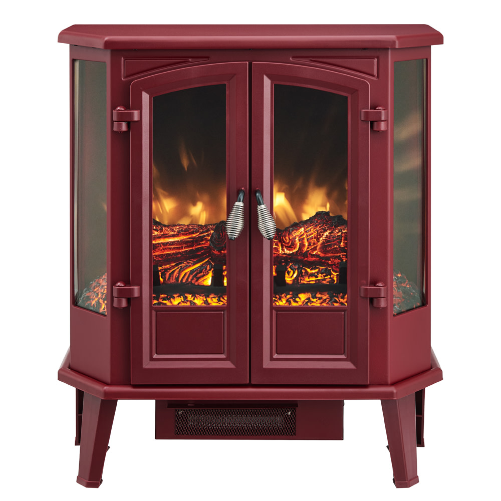 Hearthpro 25″ Red 5 Sided Infrared Electric Stove - Flockneti
