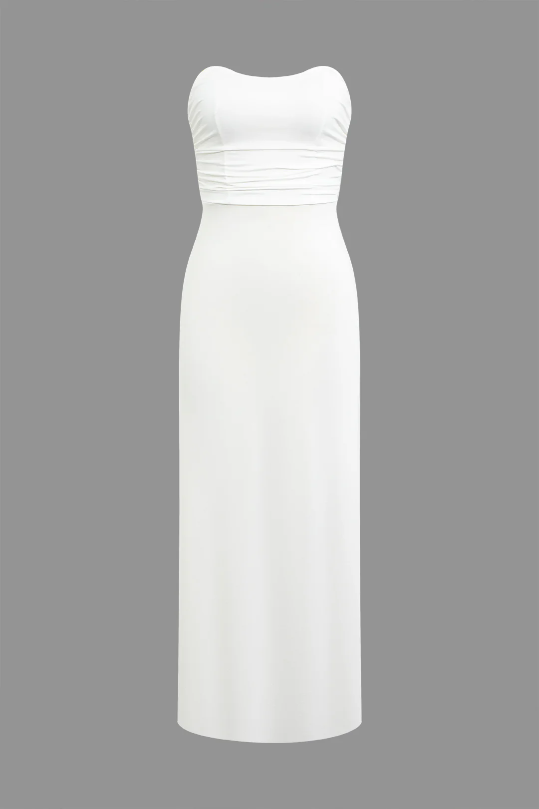 Ruched Backless Tie Up Slit Sleeveless Maxi Dress - Flockneti