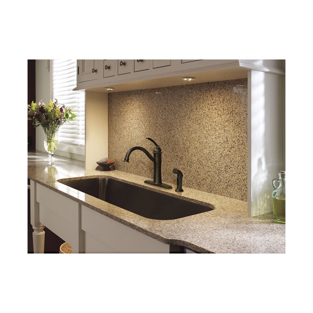 Moen Braemore Bronze 1 Handle High Arc Kitchen Faucet with Spray - Flockneti