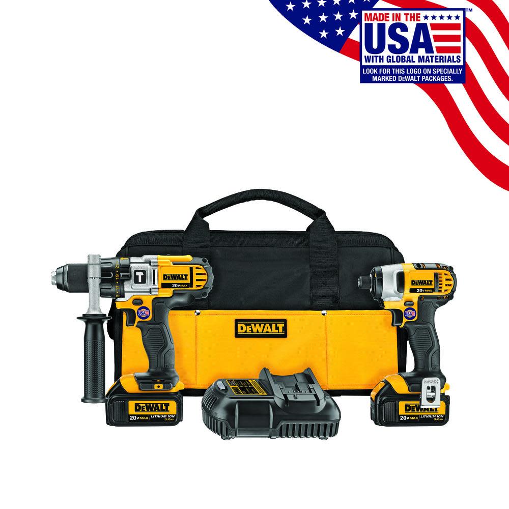 DEWALT DCK290L2 20V MAX Hammer Drill & Impact Driver Combo Kit - Flockneti