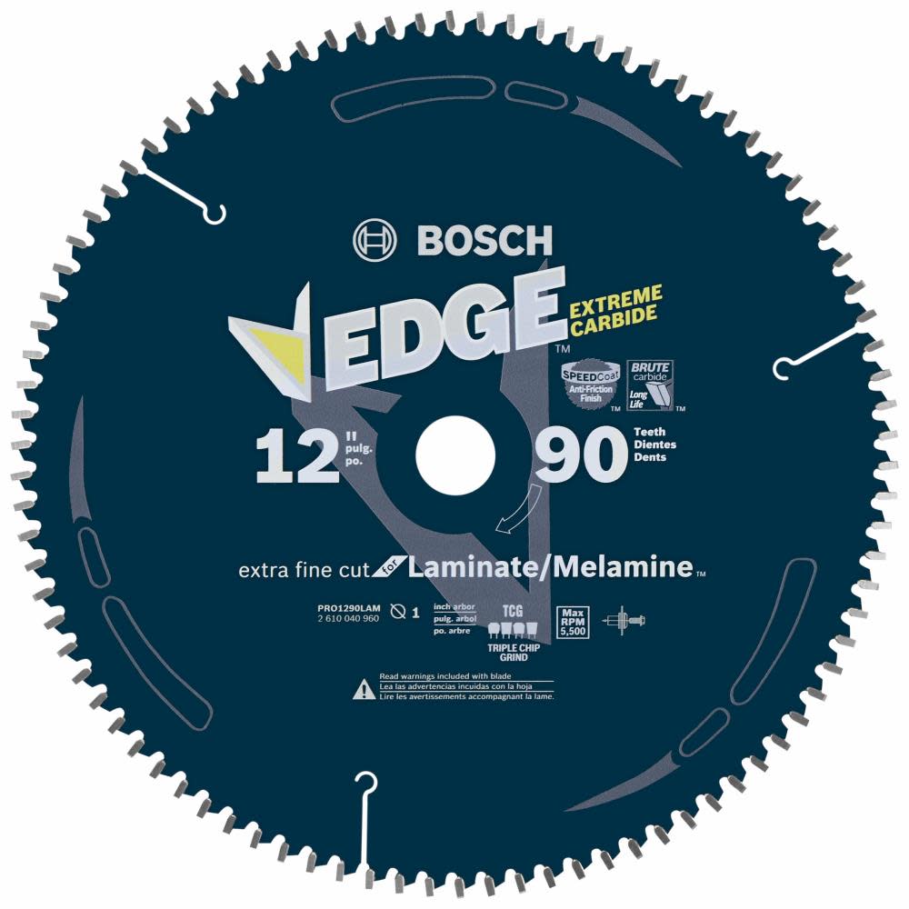 Bosch 12 In. 90 Tooth Edge Circular Saw Blade for Laminate - Flockneti
