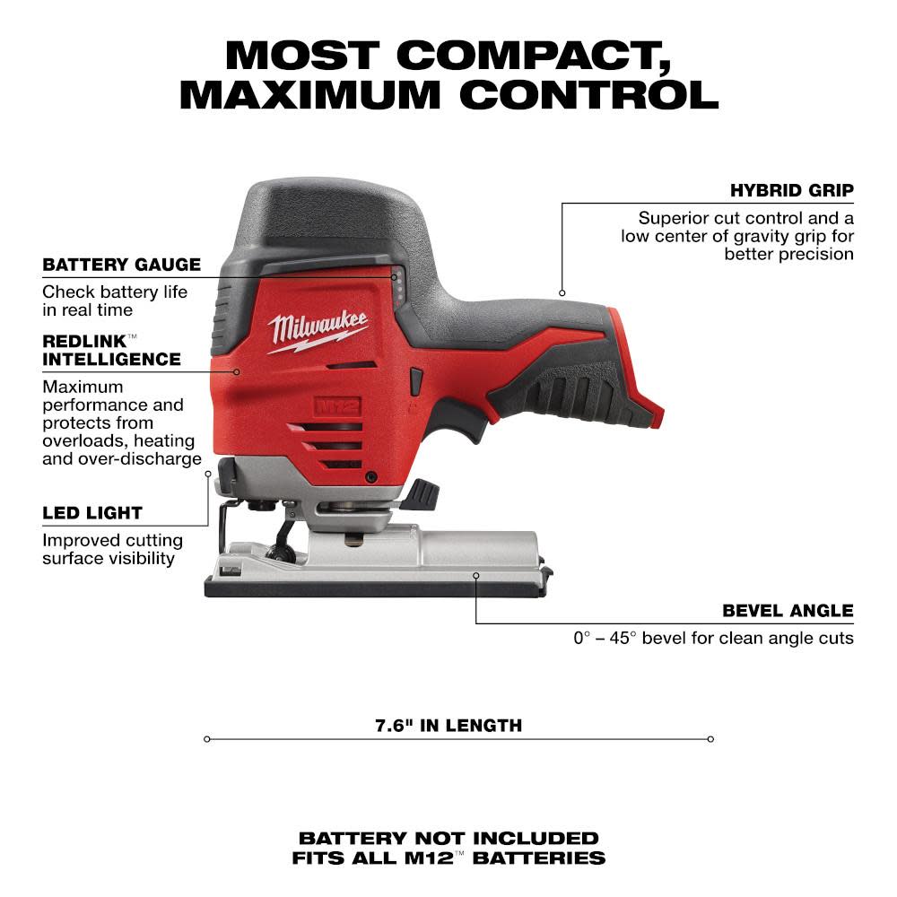 Milwaukee M12 High Performance Jig Saw (Tool Only) - Flockneti