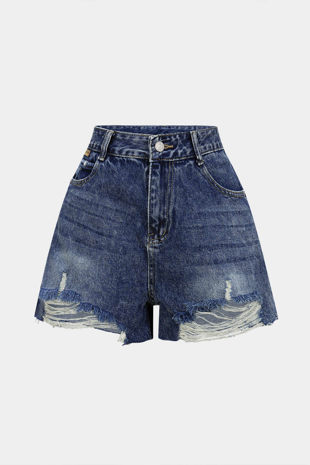 Denim Ripped Wide Leg Shorts - Flockneti