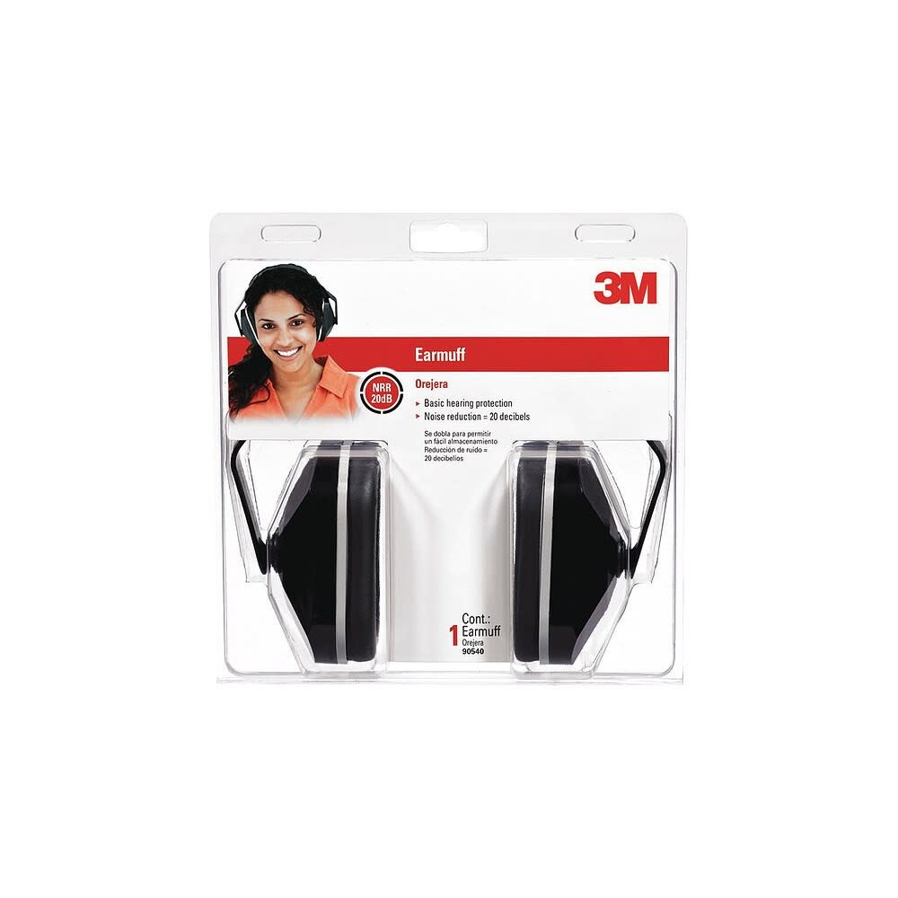 3M Basic Earmuff Tekk Protection 20 dB Black Adjustable Wireless - Flockneti