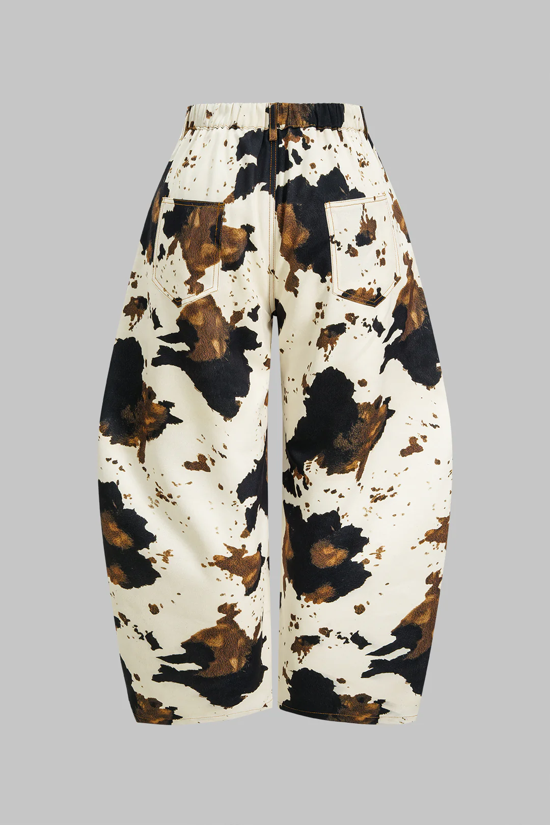 Plus Size Splatter Contrast Print Button Wide Leg Pants - Flockneti