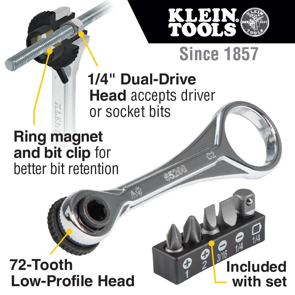 Klein Tools Slim-Profile Mini Ratchet Set 5-Pc - Flockneti