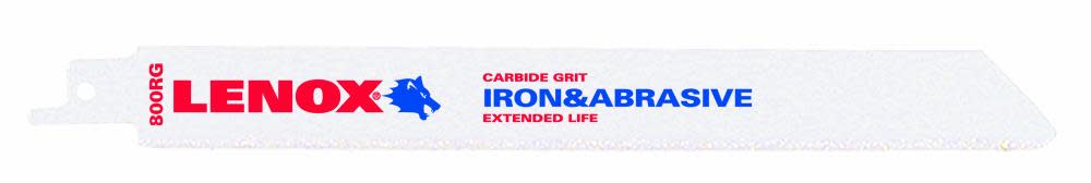 Lenox 8-in Grit-TPI Carbide Grit Reciprocating Saw Blade - Flockneti