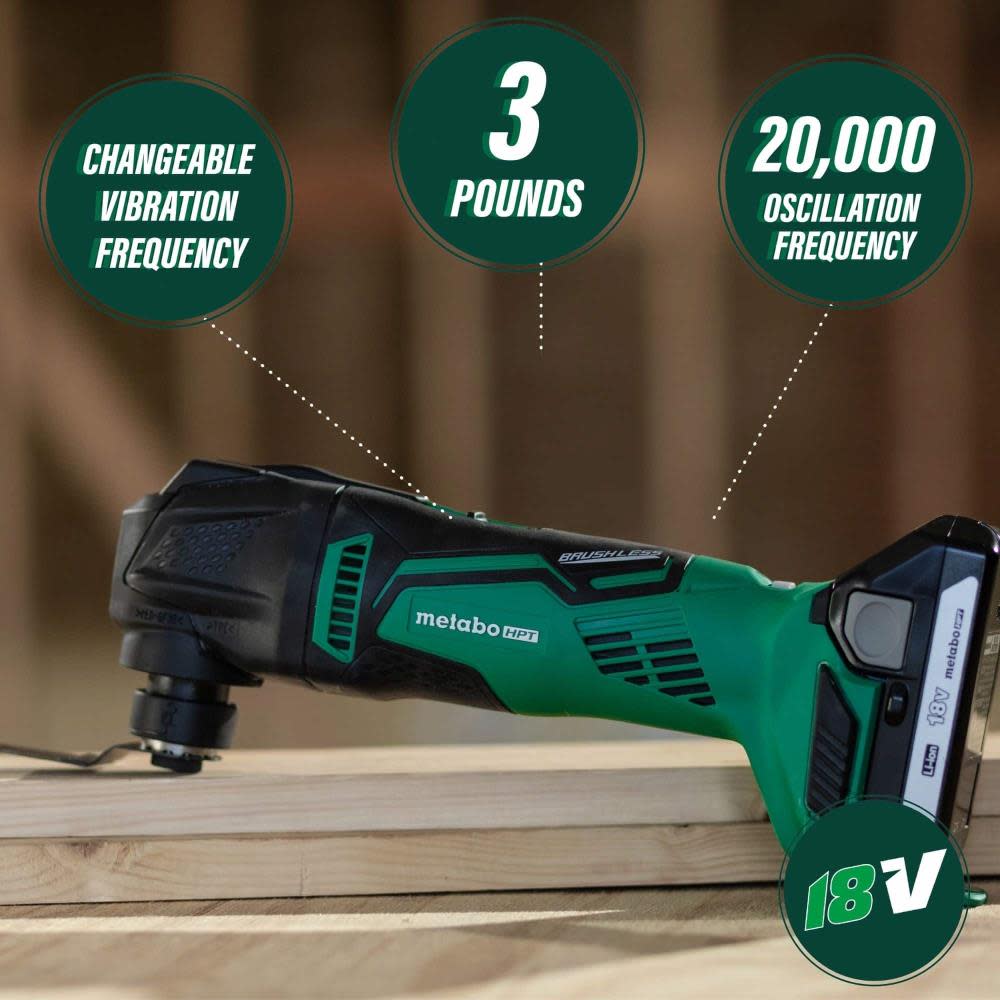 Metabo HPT 18V Brushless Lithium Ion Oscillating Multi-Tool (Tool Body Only) - Flockneti