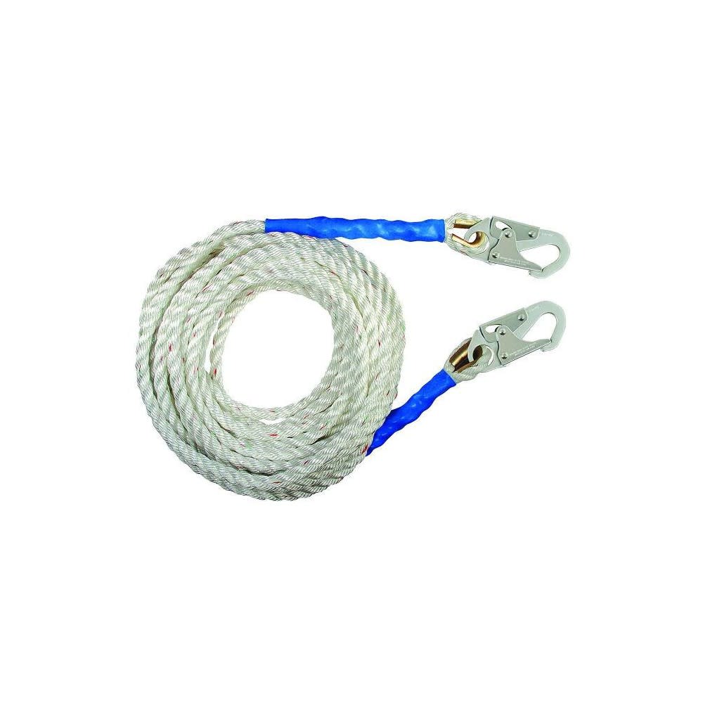 Falltech 50′ Premium Polyester Blend Vertical Lifeline with Hook - Flockneti