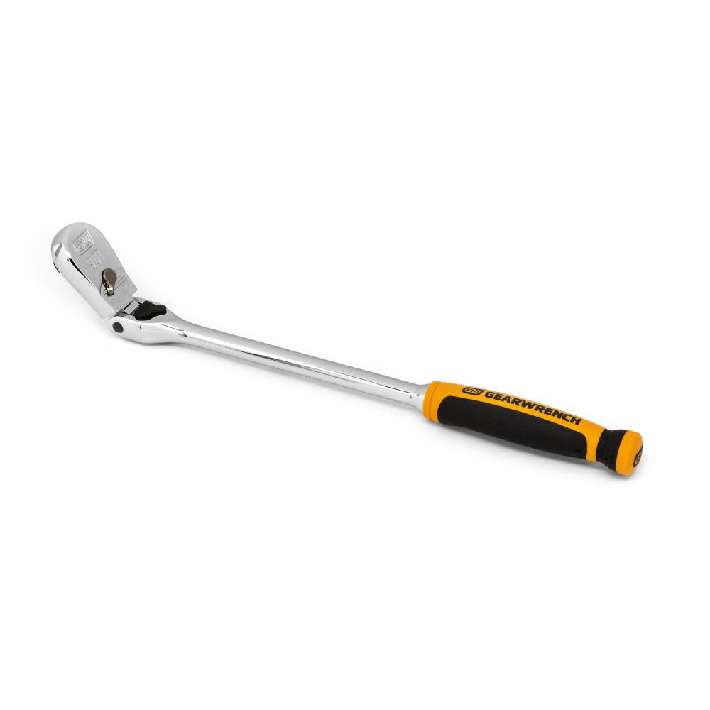 GEARWRENCH 3/8″ Drive 90-Tooth Dual Material Locking Flex Head Teardrop Ratchet 13″ - Flockneti
