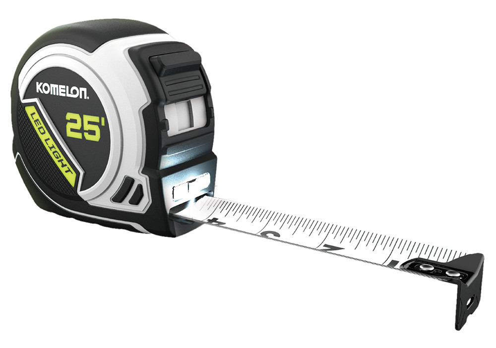 Komelon 25′ x 1″ LED Lighted Tape Measure - Flockneti