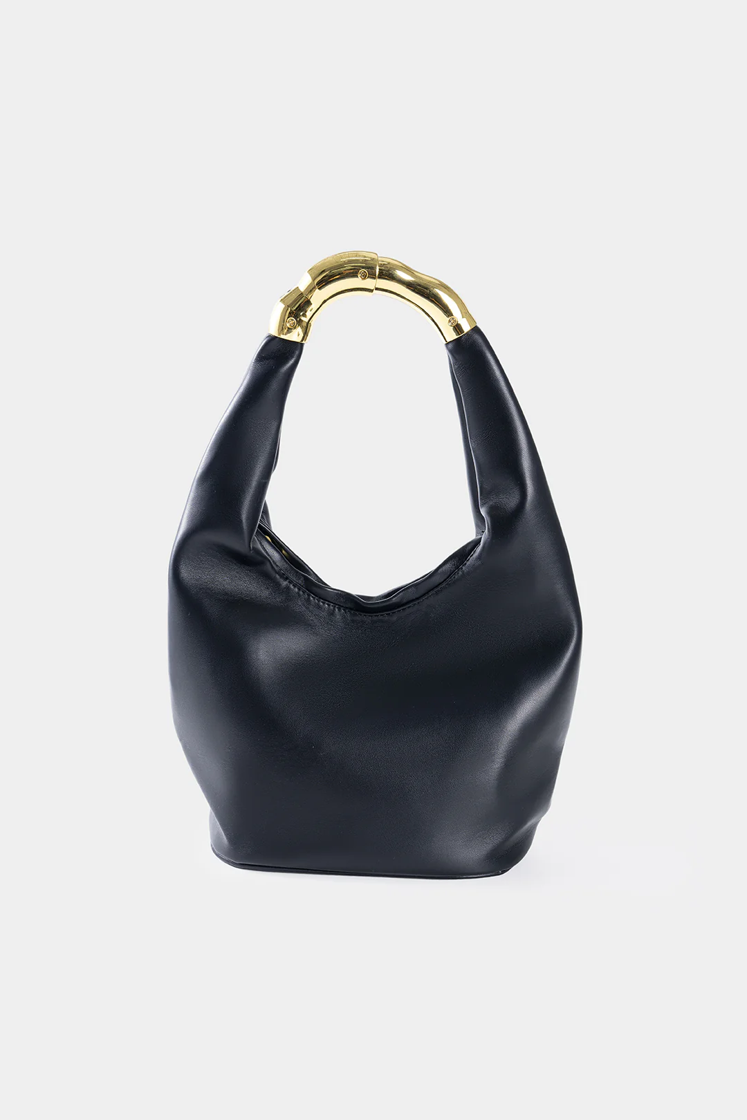 Faux Leather Metal Handheld Shoulder Bag - Flockneti