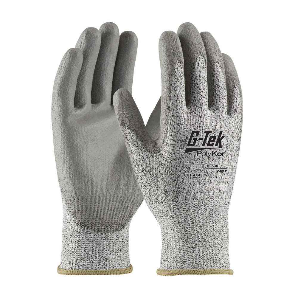 Protective Industrial Products Gloves Salt & Pepper Seamless Knit G-Tek PolyKor Blended 2 Extra Small - Flockneti