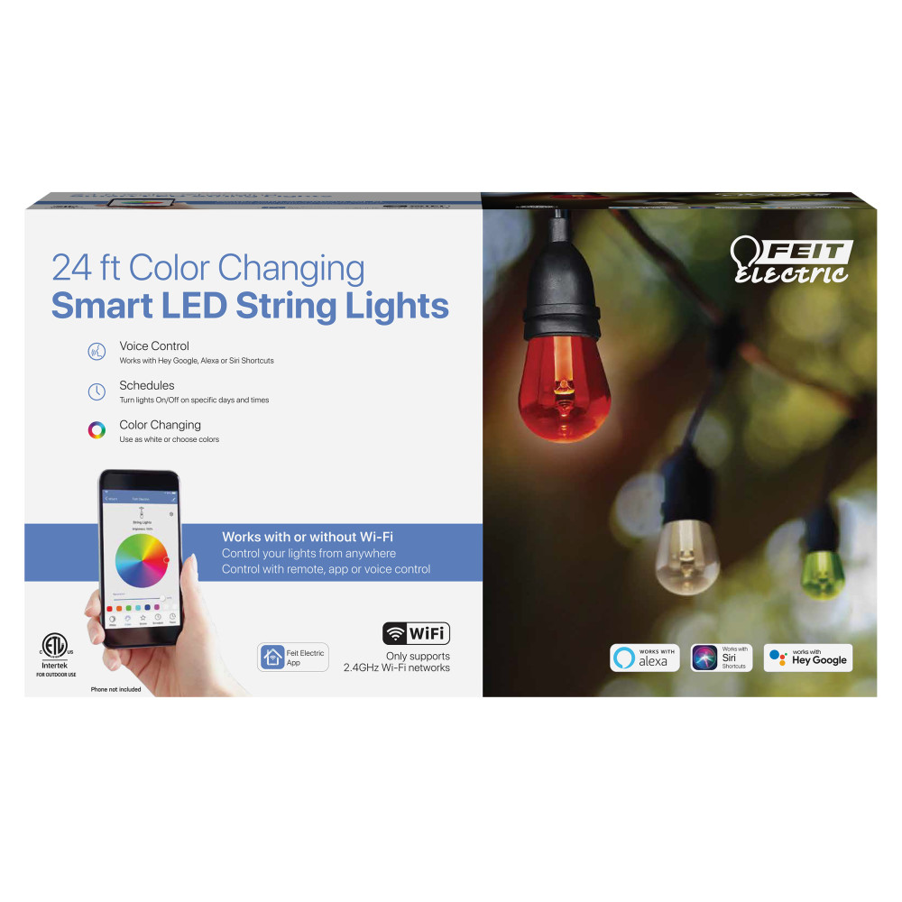 Feit Electric 24′ 120V 18.5W 4-Pin Smart WiFi LED String Light - Flockneti