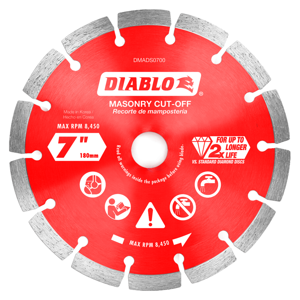 Diablo Tools 7″ Diamond Segmented Cut-Off Discs for Masonry - Flockneti