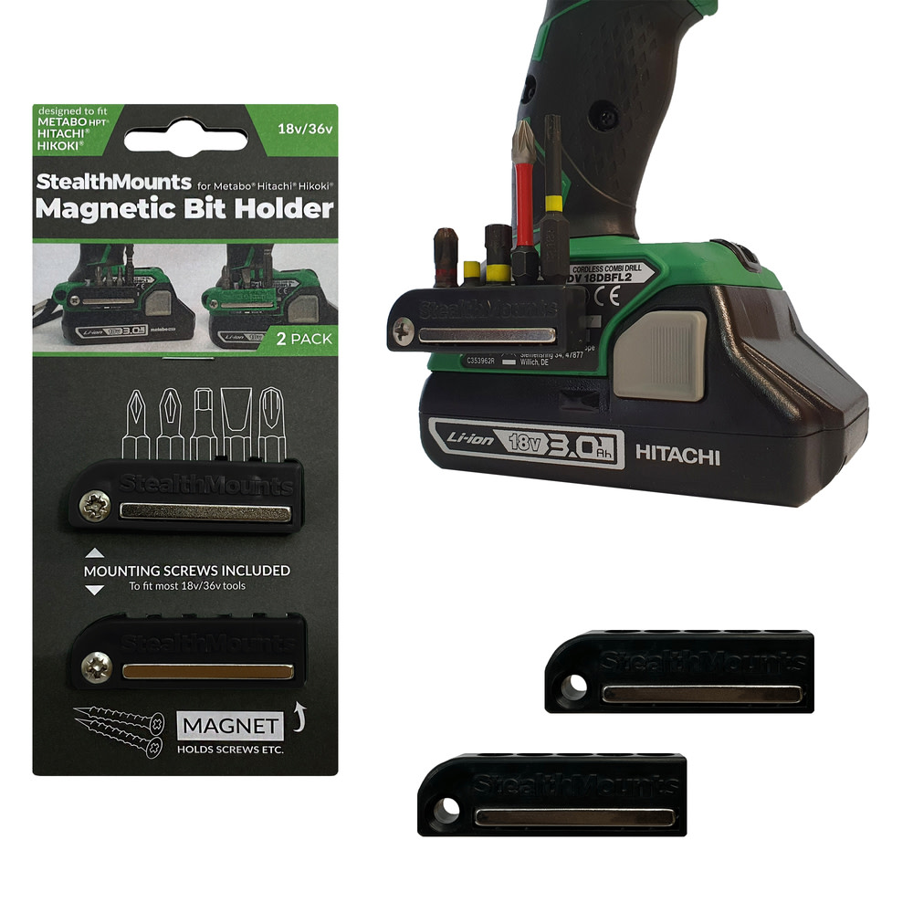 Stealthmounts BLACK Bit Holder for Metabo HPT 2pk - Flockneti