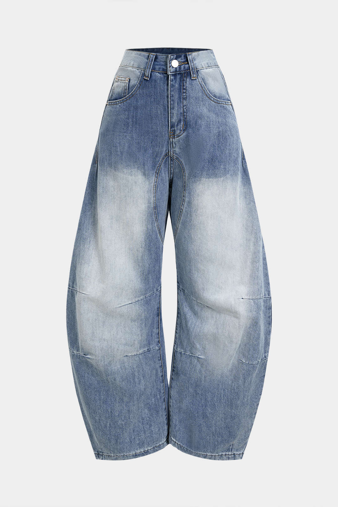 Denim Plaid Print Asymmetrical Tie-Up Wide Leg Jeans - Flockneti