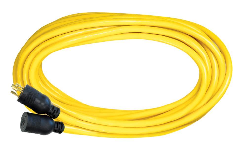 Voltec 50 Ft. 12/3 STW Yellow Extension Cord NEMA L5-20P L5-20R - Flockneti