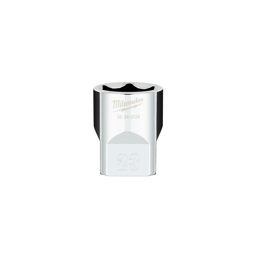 Milwaukee 1/2 in. Drive 23MM Metric 6-Point Socket with FOUR FLAT Sides - Flockneti