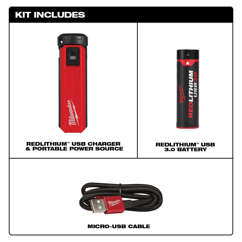 Milwaukee REDLITHIUM USB Charger and Portable Power Source Kit - Flockneti