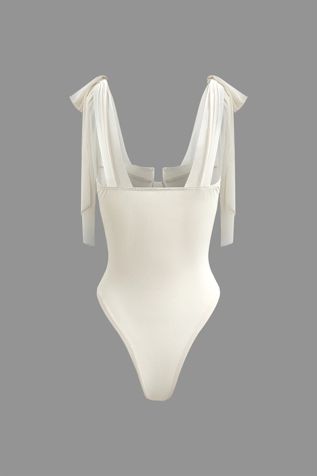 Tie-Up Bustier Underwire One-Piece Swimsuit - Flockneti