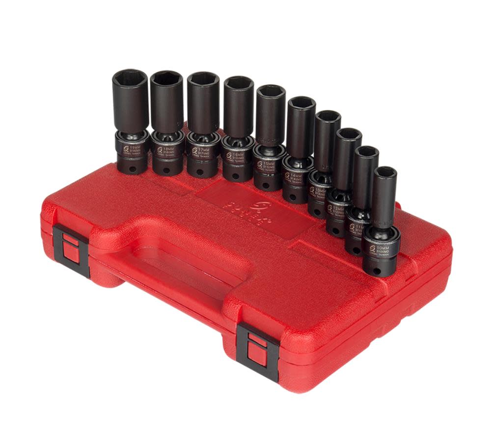 Sunex 3/8 In. Drive Metric Universal Deep Impact Socket Set 10 pc. - Flockneti