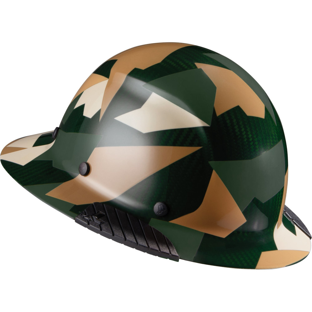 Lift Safety Hard Hat DAX Jungle Camo Carbon Fiber Full Brim - Flockneti