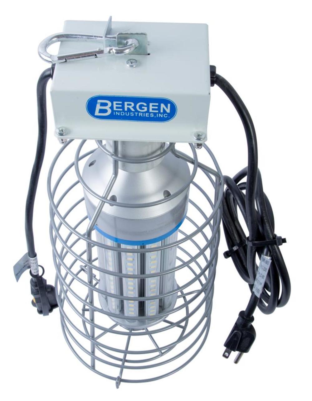 Bergen Industries 60 watt High Bay LED luminaire Temporary Plug-in Work Light Fixture 7500 lm 5000K Snap Lock Hook and Wire Guard - Flockneti