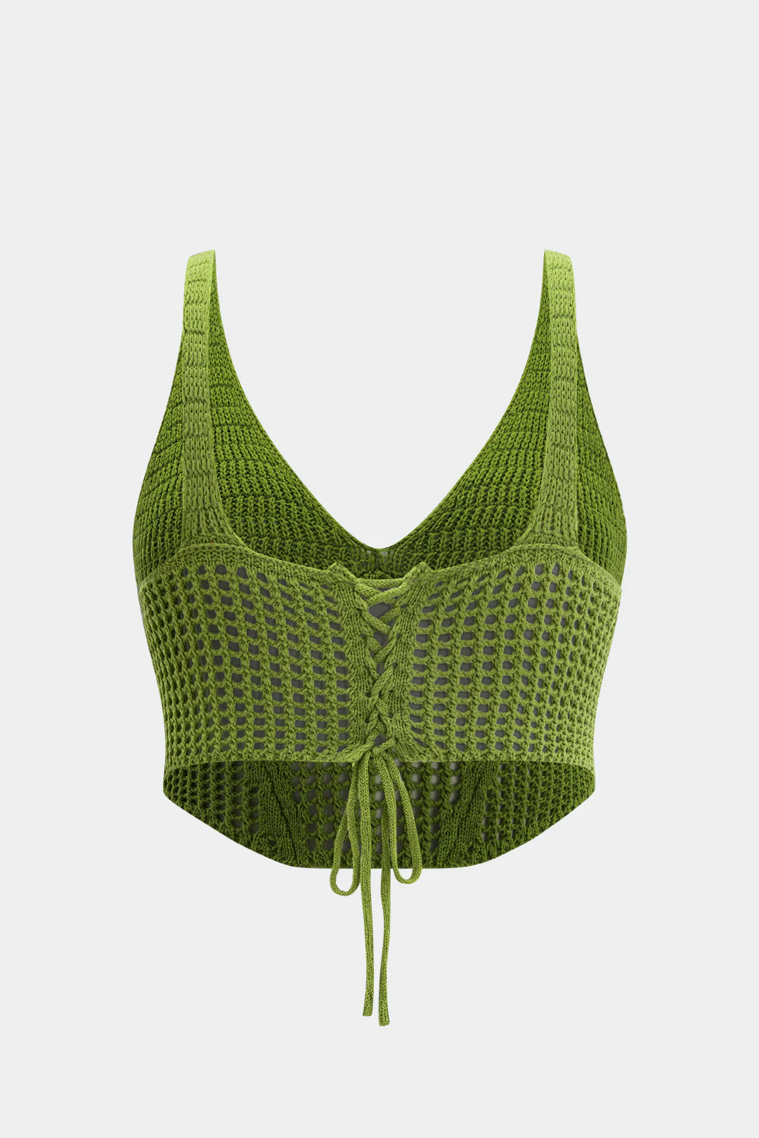 Plus Size Knit Tie Back Tank Top - Flockneti