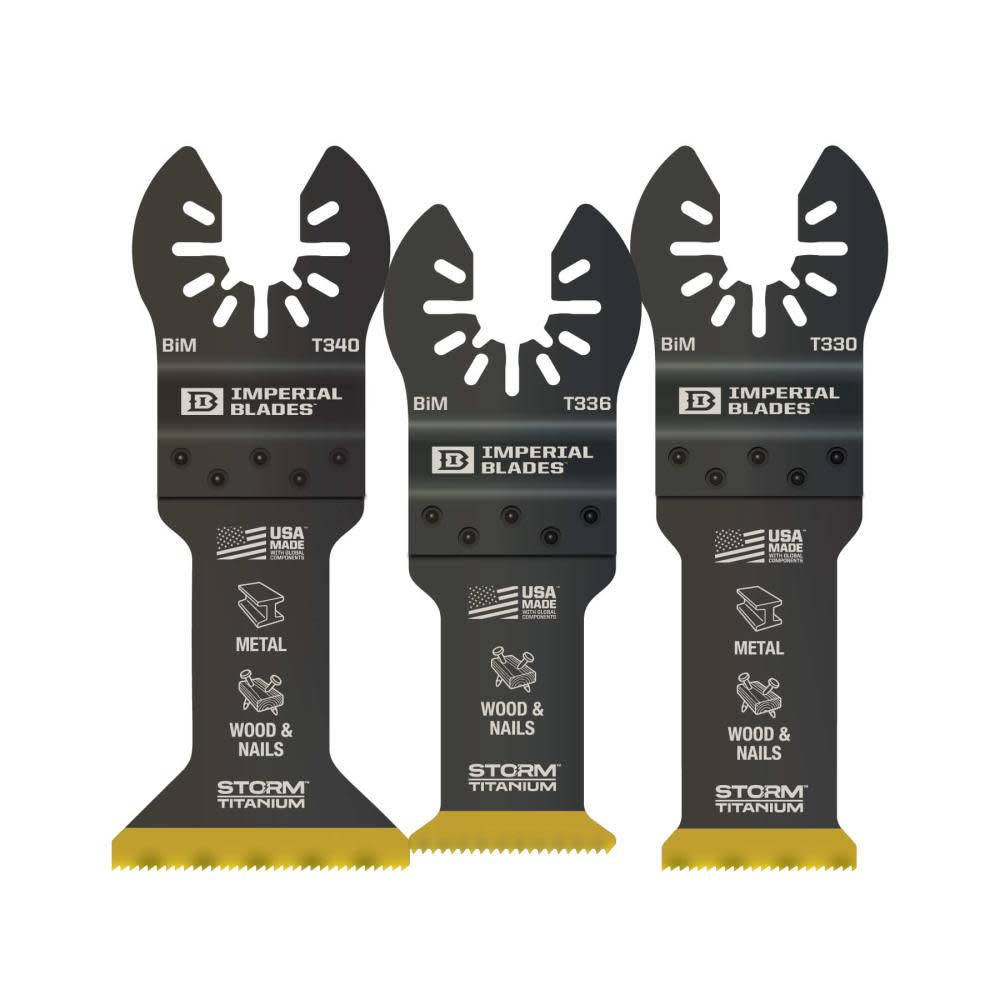 Imperial Blades IBOATV-3 One Fit Storm Titanium Metal/Wood Variety Pack 3PC - Flockneti