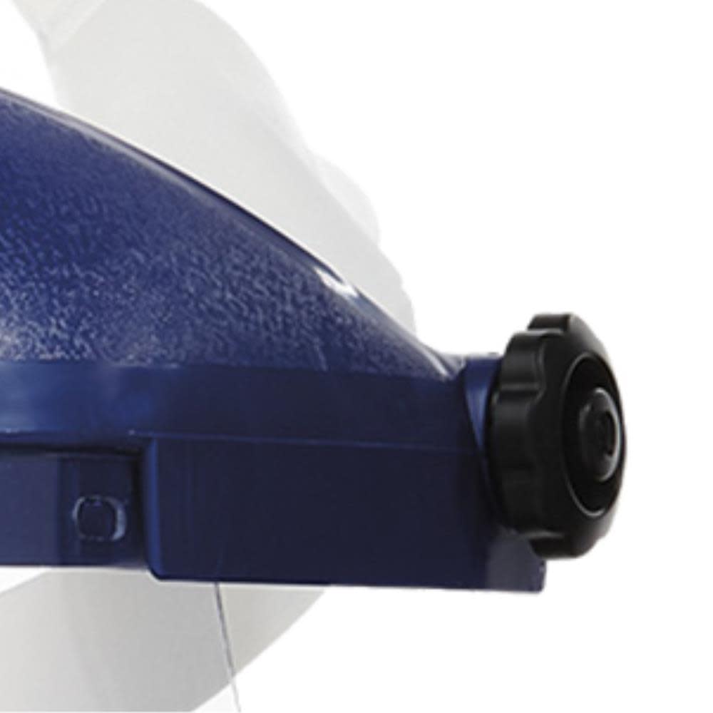 Sellstrom Single Crown Safety Face Shield with Pin-Lock Headgear Polycarbonate Window Clear Tint Uncoated Blue Crown - Flockneti