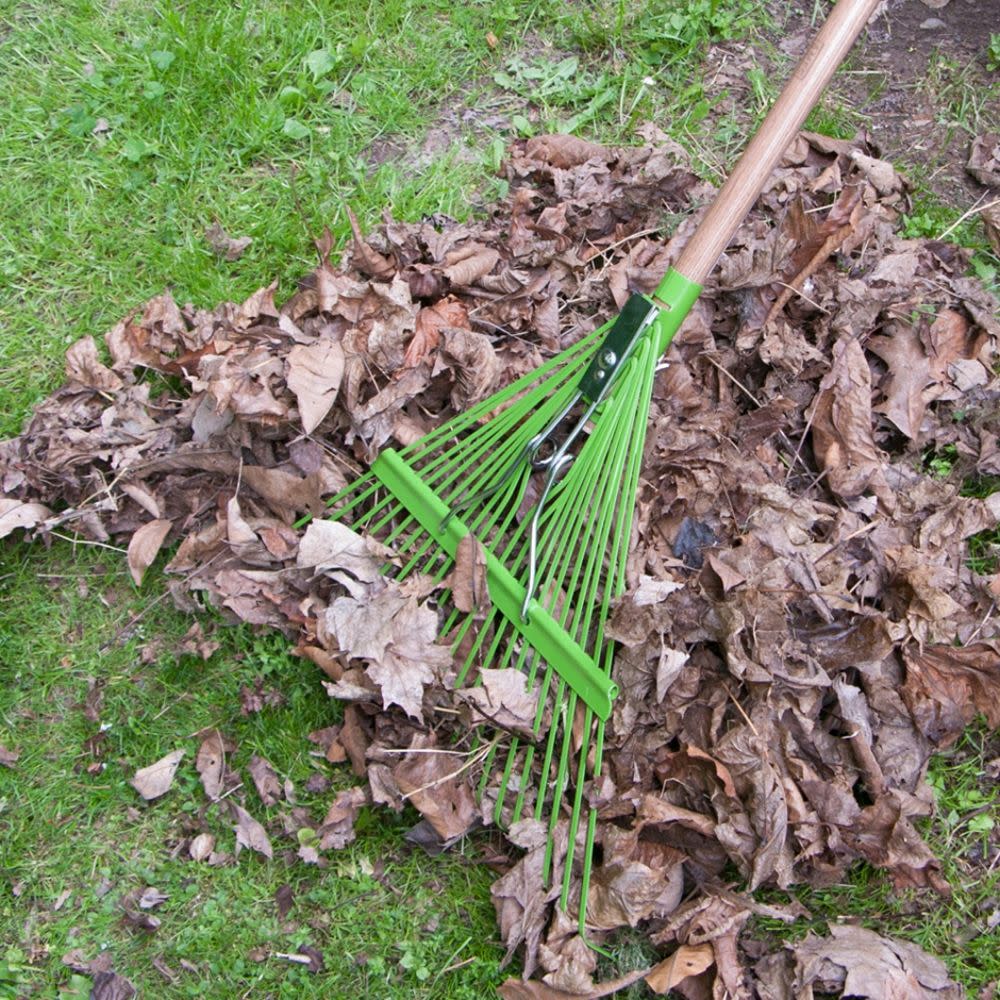 Ames 22-Tine Steel Leaf Rake with 6 in. Cushioned Handle - Flockneti