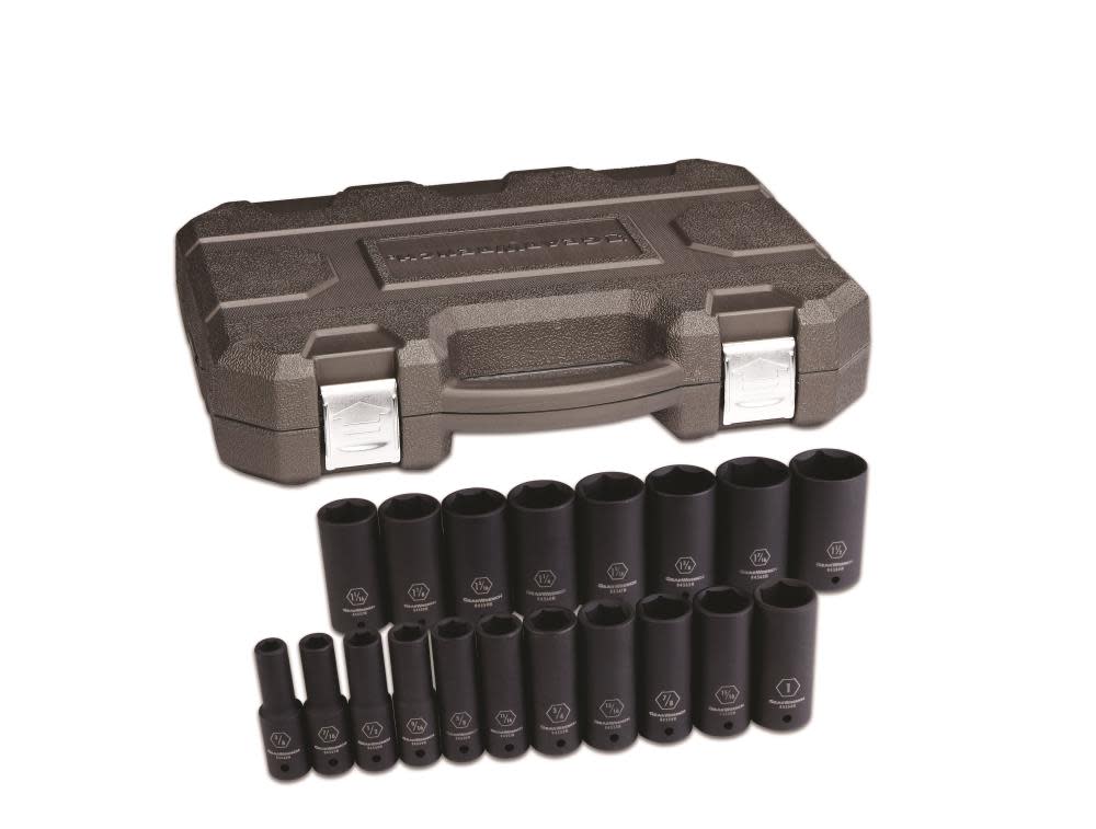 GEARWRENCH 19 Pc. 1/2″ Drive 6 Point Deep Impact Socket Set SAE - Flockneti