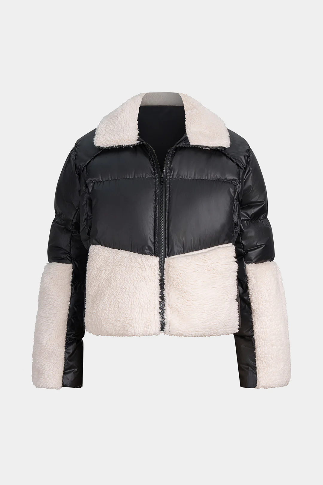 Wool Splicing Patchwork Puffer - Flockneti