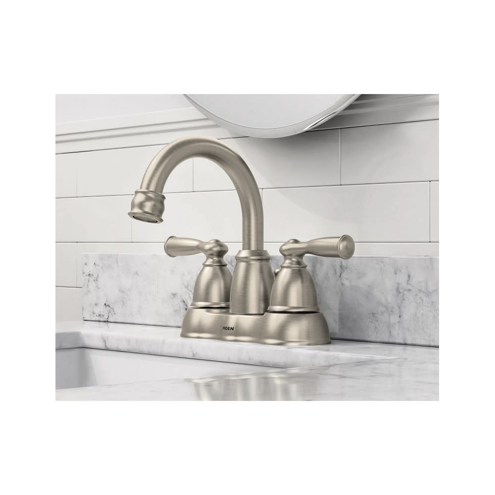 Moen Banbury Bathroom Faucet Spot Resist Nickel 2 Handle High Arc - Flockneti