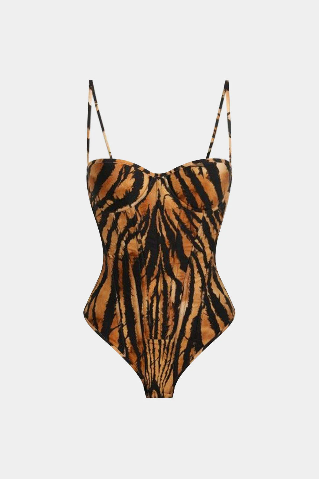 Leopard Print Slip Sleeveless Bodysuit - Flockneti
