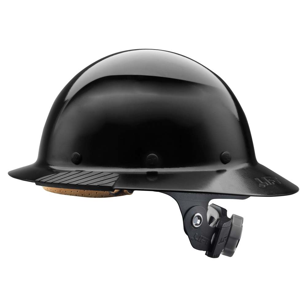 Lift Safety Hard Hat DAX Black Fiber Resin Full Brim - Flockneti