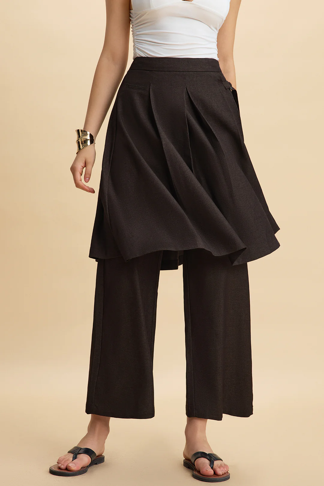 Ruched Pocket Belted Trousers - Flockneti