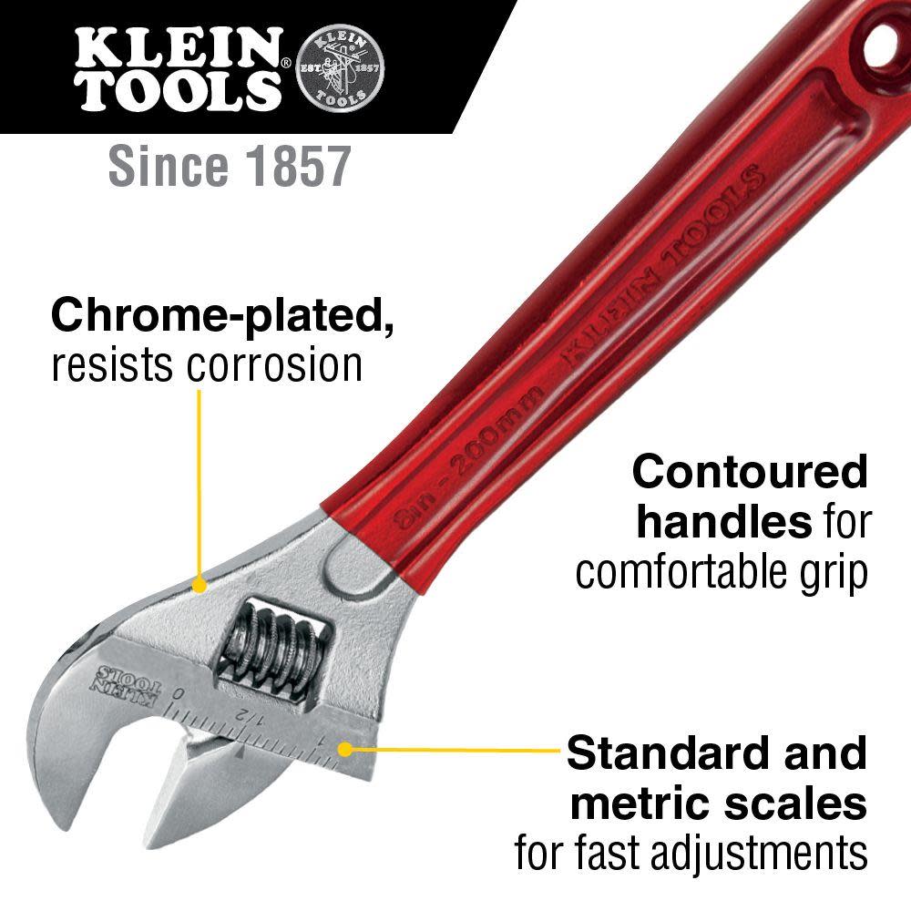 Klein Tools Adj. Wrench Extra Capacity 8-1/4″ - Flockneti