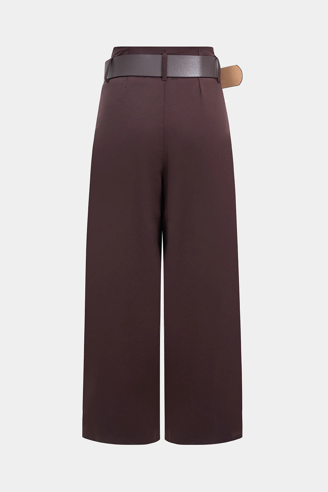 Ruched Belted Wide Leg Pants - Flockneti